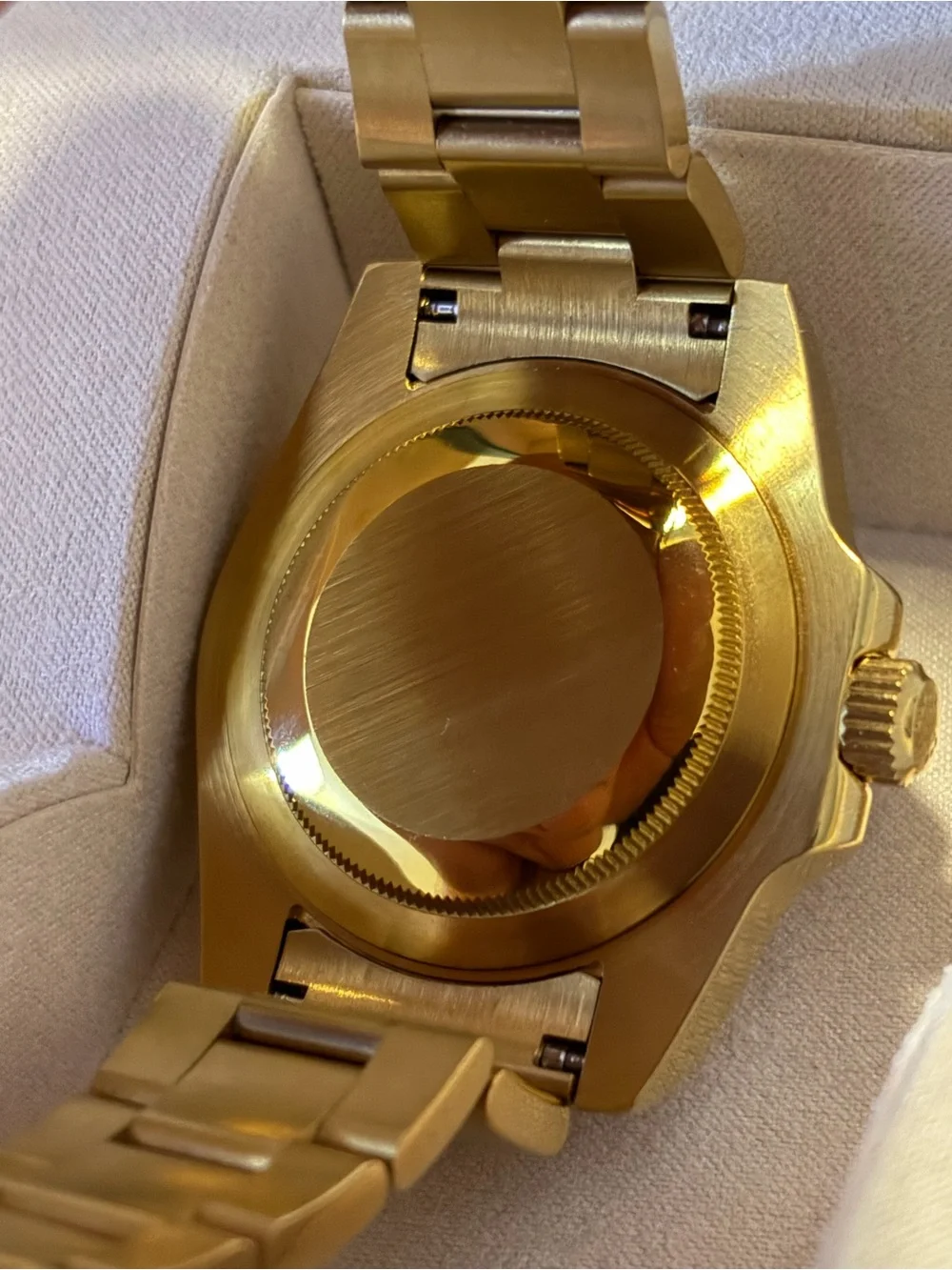 Geneva Gold-Tone Men’s Watch with Black Dial
